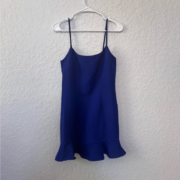 NWT - Lovers and Friends TEDDY MINI DRESS  Med color Cobalt - Picture 5 of 9